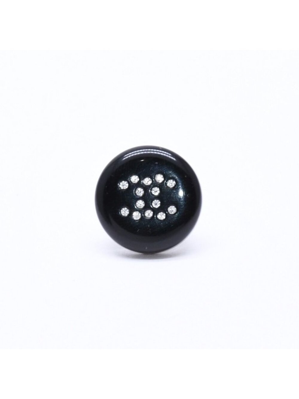 Chanel CC Logo Single Earrings 05 Resin Rhinestone Black